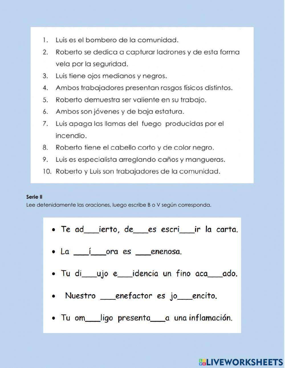 Evaluación CL1 - Quinto bimestre