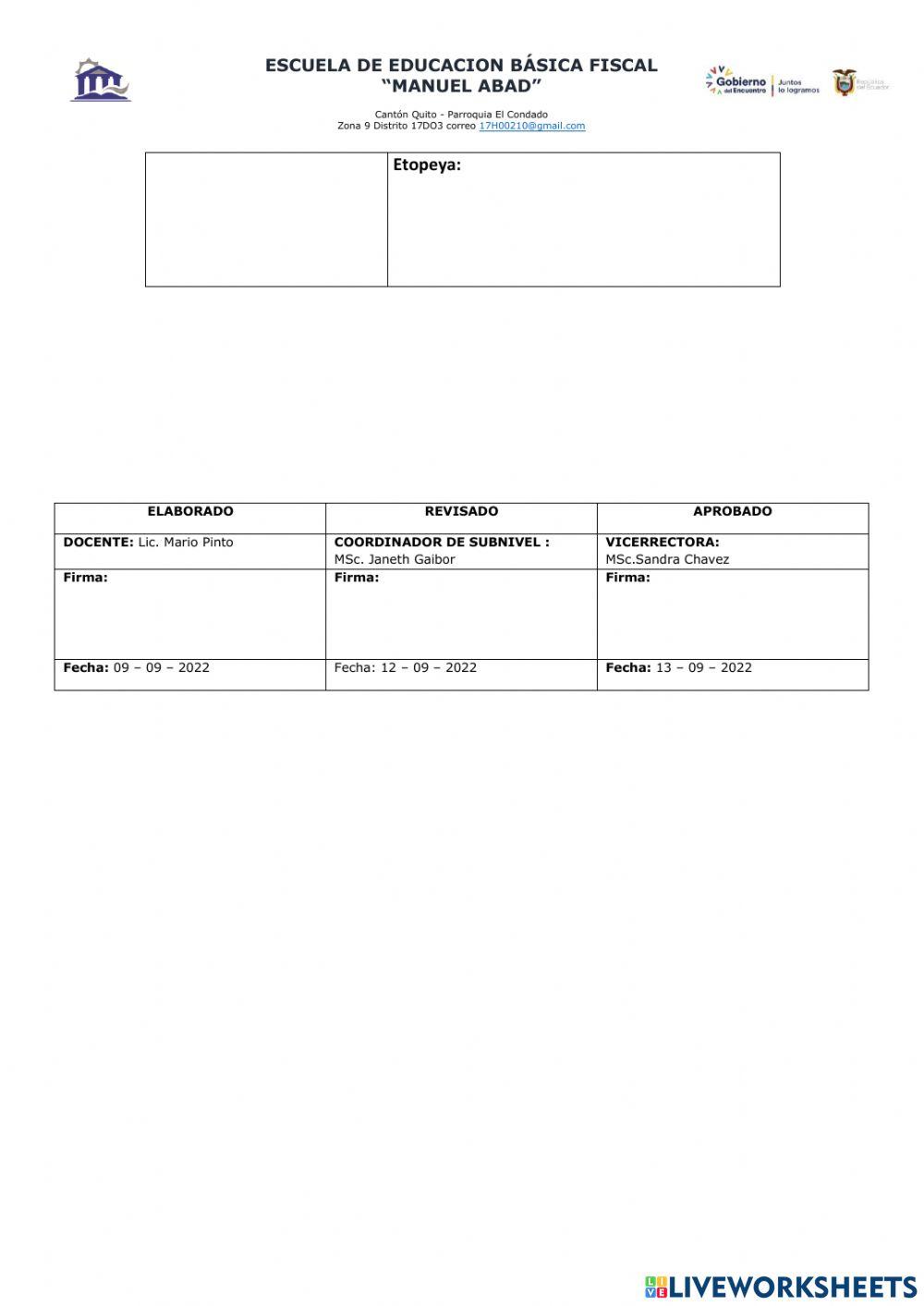 Evaluación diagnóstica 10mo