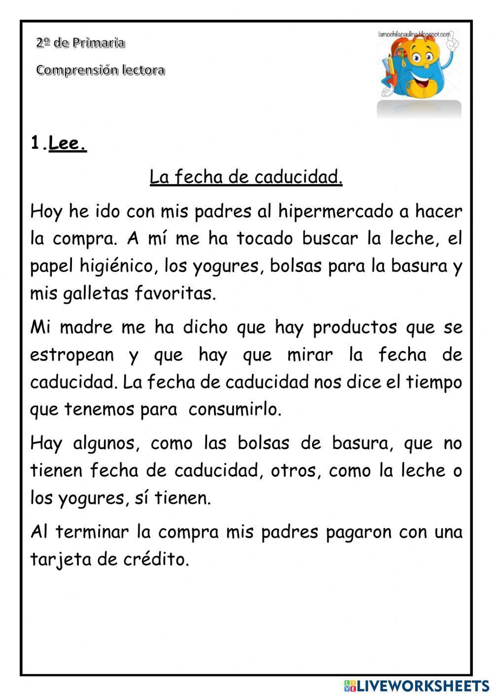 Comprensión lectora Comprensión lectora