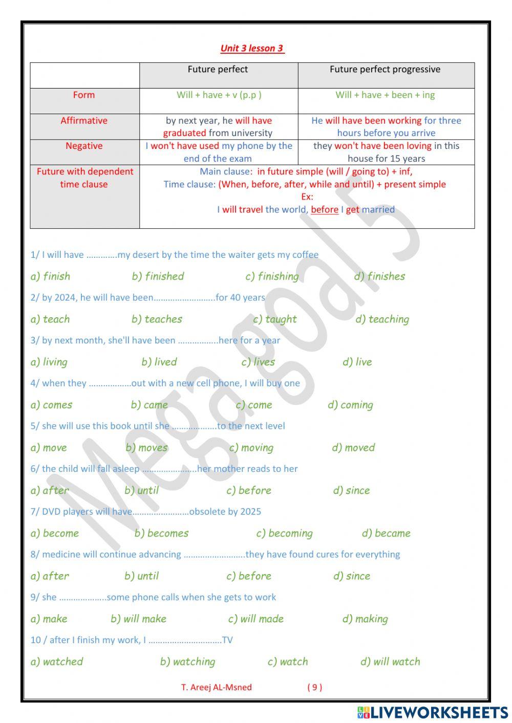 Mega 5 - unit 3 lesson 3