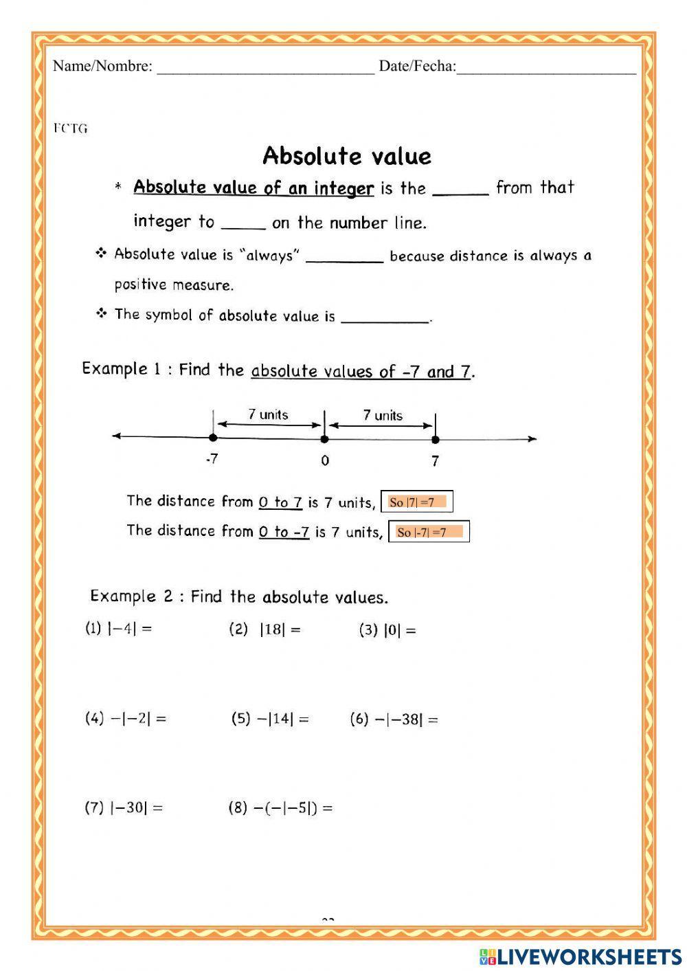 WCMFR Absolute value