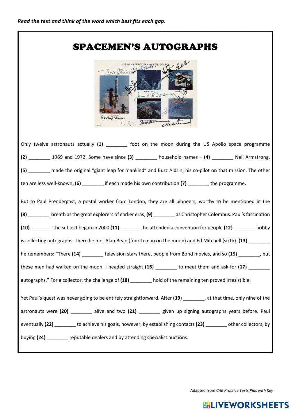 Spacemen's autographs