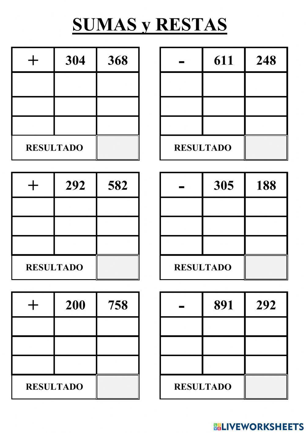 Sumas y Restas ABN - 1