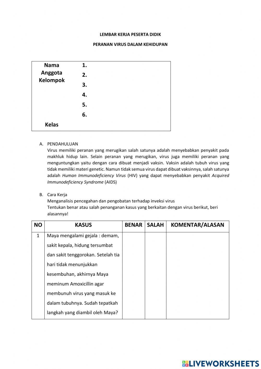 Lkpd studi kasus virus