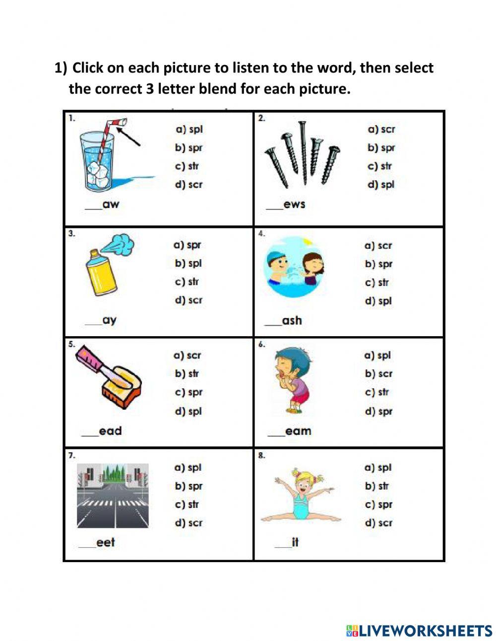 SPL SPR SCR STR online exercise for Live Worksheets SPL SPR SCR STR online exercise for Live Worksheets