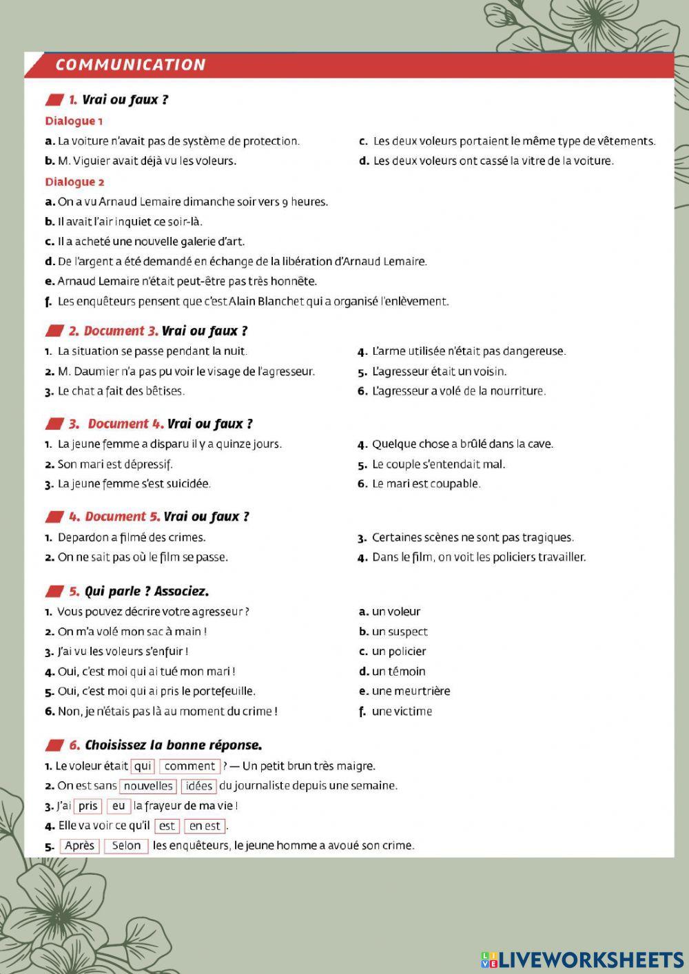 Unité 3 - Fais divers (partie 01)