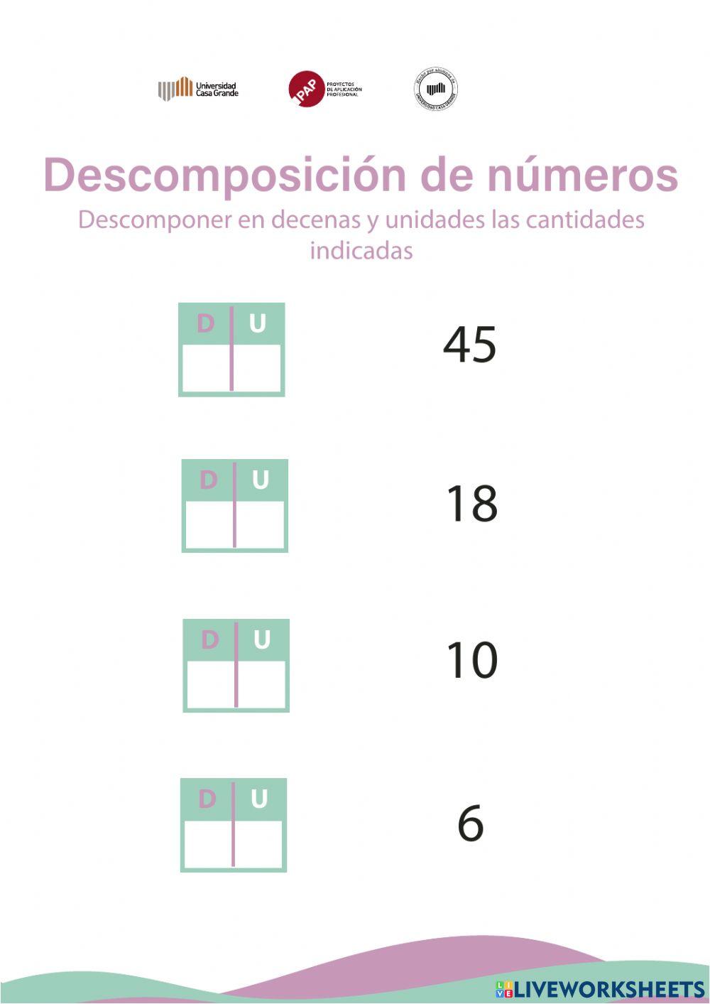 Descomposición de números