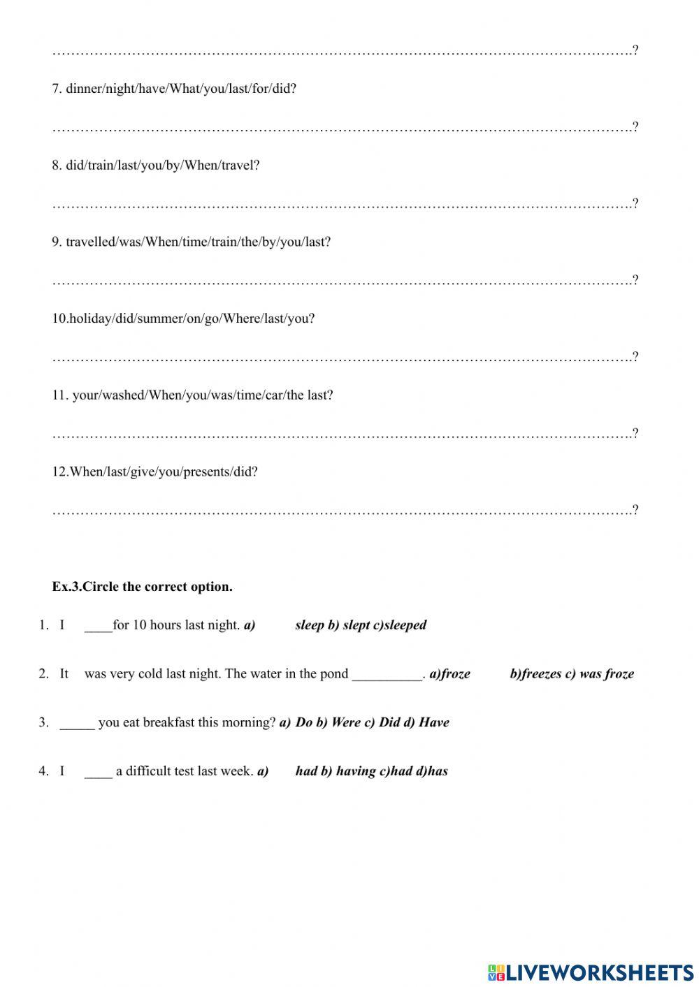 Past Simple Regular and Irregular Verbs