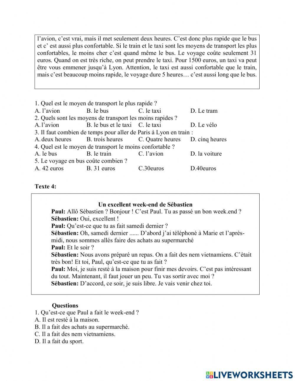 Compréhension Écrite F2