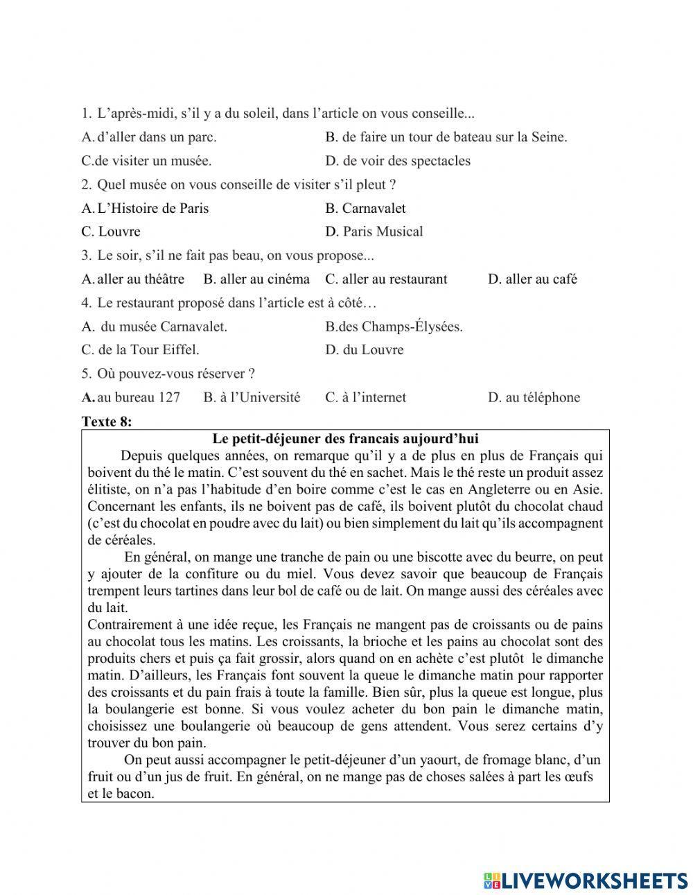 Compréhension Écrite F2