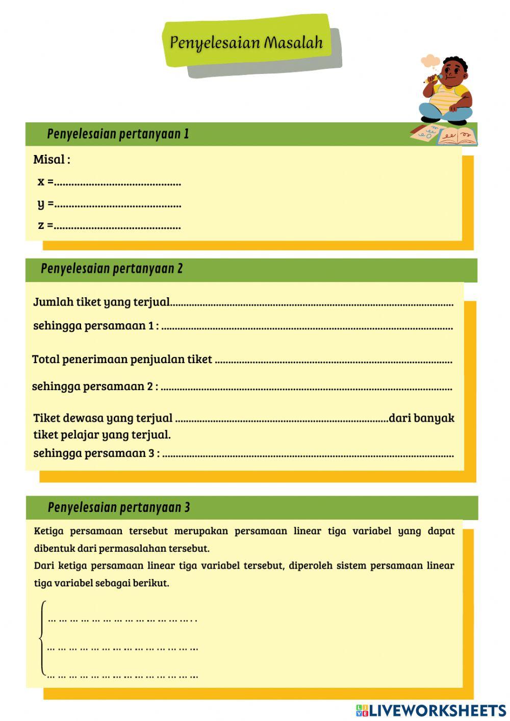 Sistem Persamaan Linear Tiga Variabel