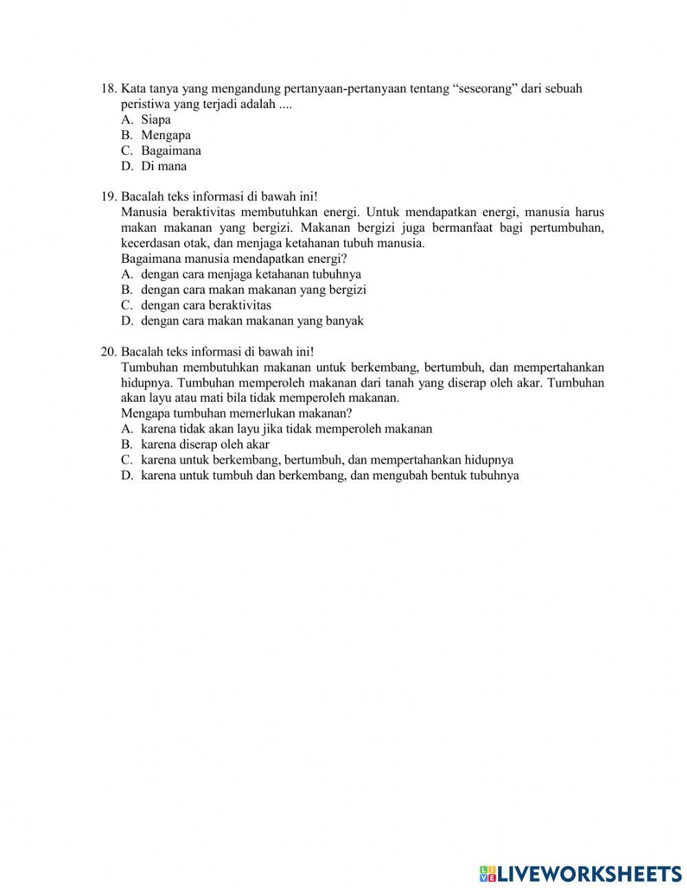 PAT Bahasa Indonesia S1 2022