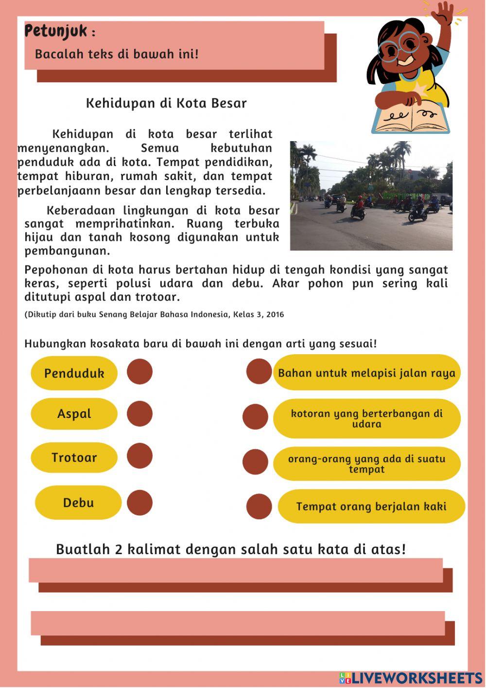 Worksheet Bahasa Indonesia Kosakata