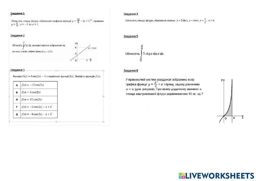 ЗНО первісна та інтеграл