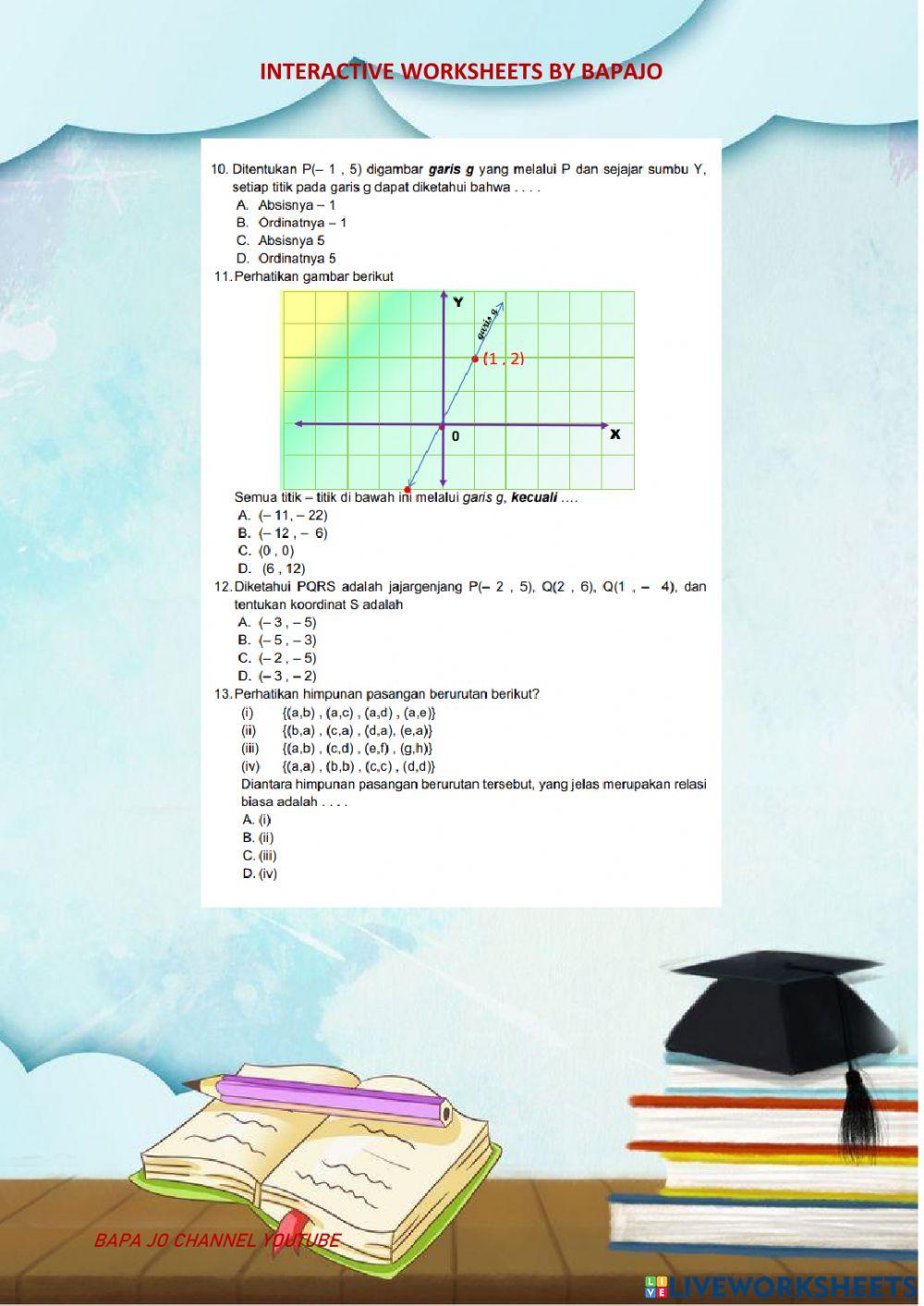 Pola Bilangan, Koordinat Kartesius, & Relasi dan Fungsi