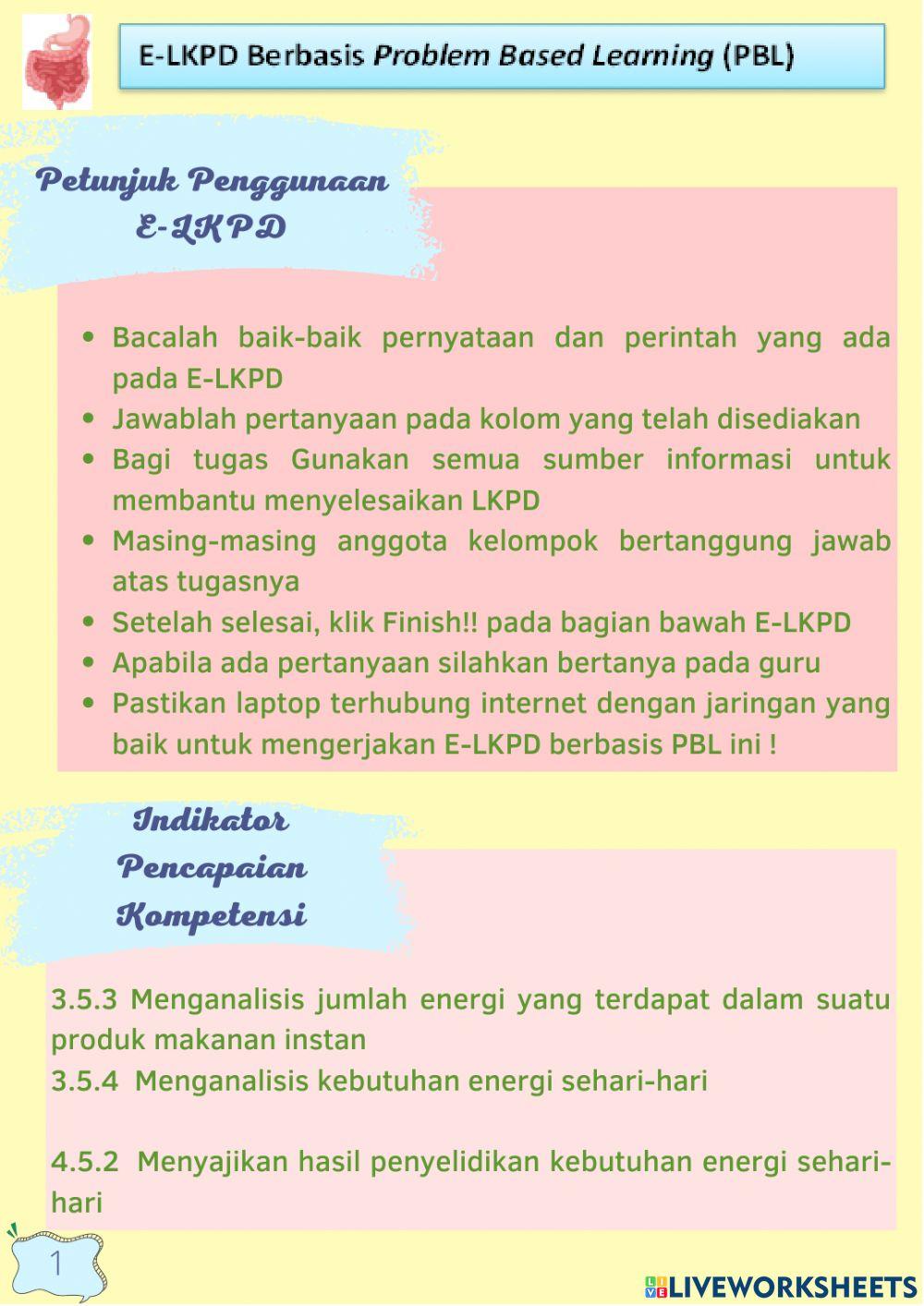 LKPD Kebutuhan Kalori