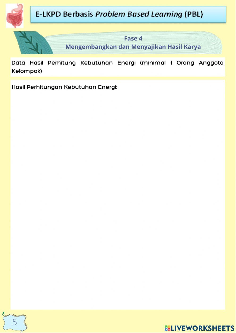 LKPD Kebutuhan Kalori