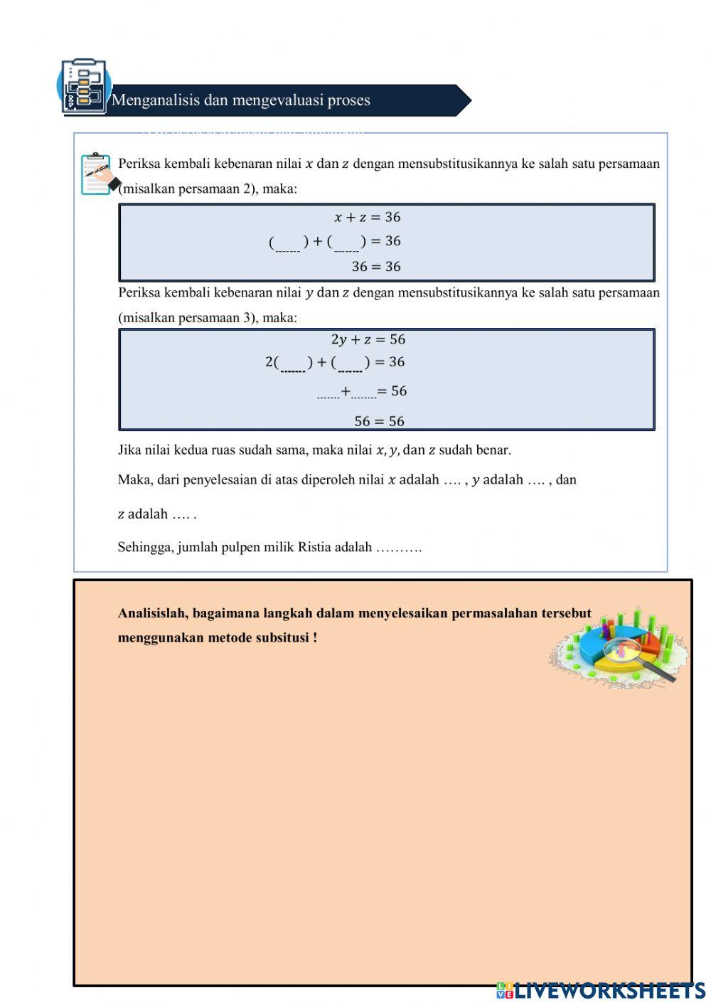 Metode Substitusi SPLTV Rencana Aksi 1 Pertemuan 2