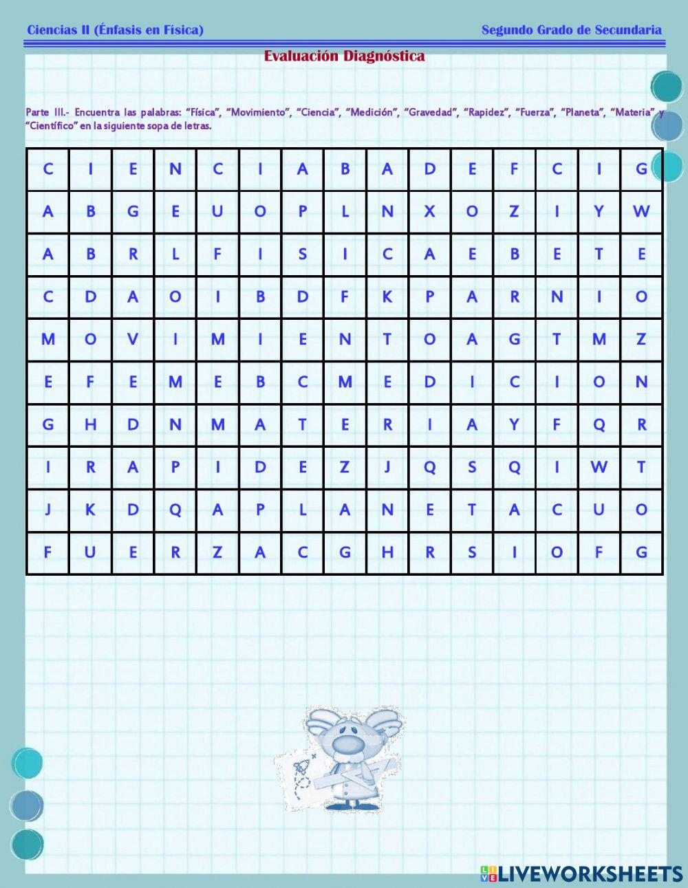 ESG127 Ciencias 2 - Evaluación Diagnóstica -