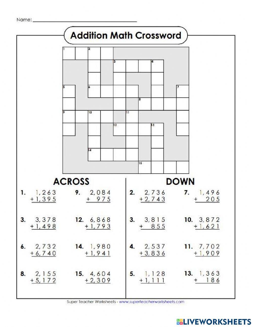 2152525 Addition Math Crosswords elizabeth dz