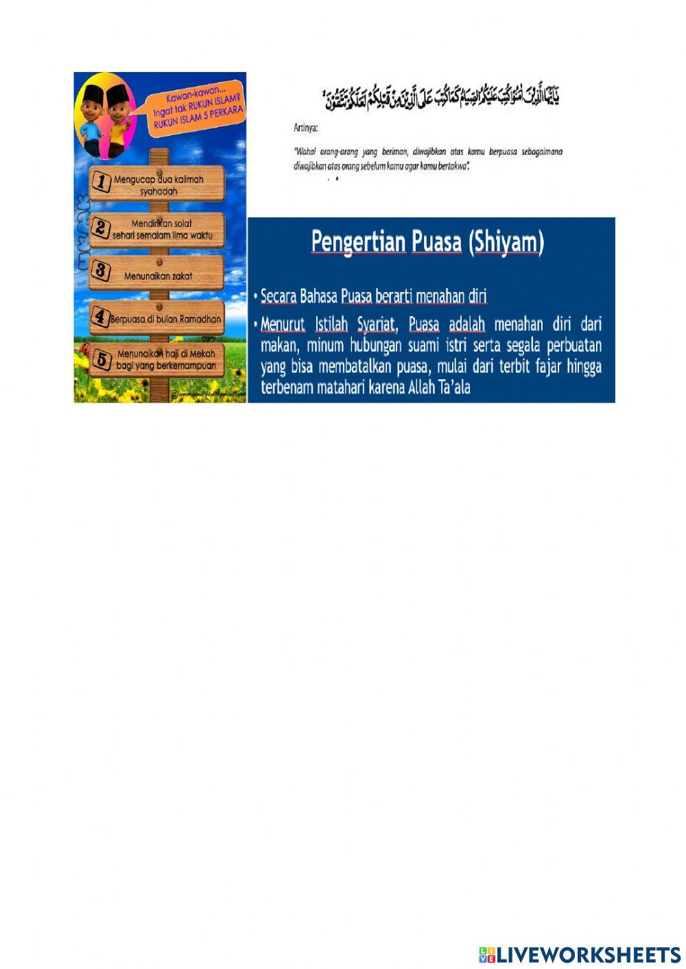 LKPD PAI kelas 5 pelajaran 4 . KETENTUAN PUASA RAMADHAN