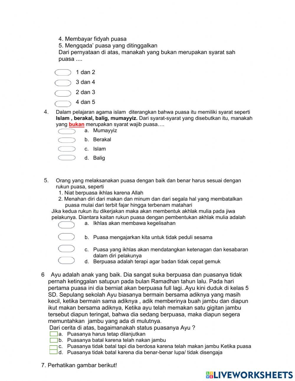 LKPD PAI kelas 5 pelajaran 4 . KETENTUAN PUASA RAMADHAN