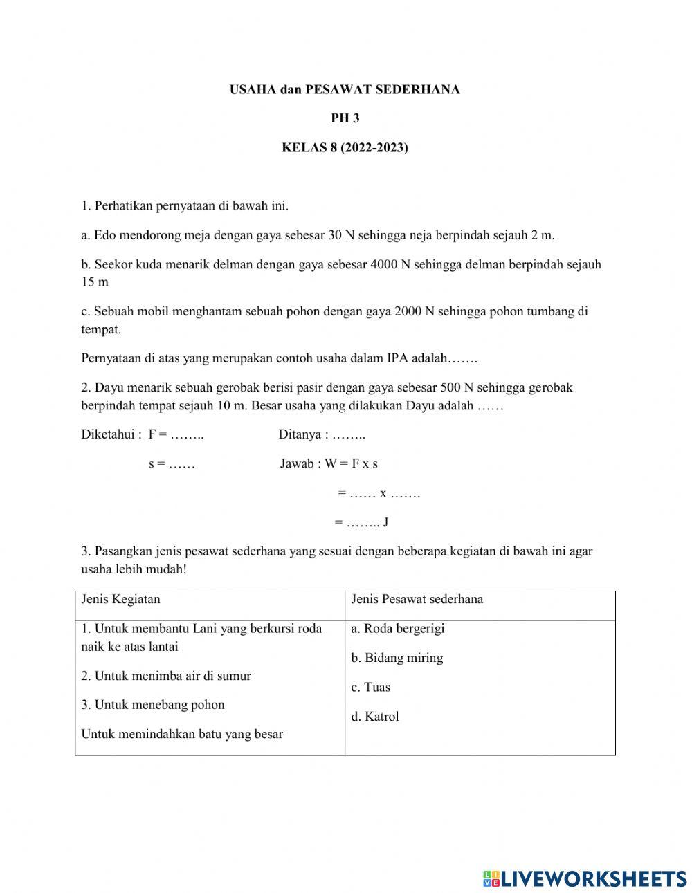 LKPD Usaha dan Pesawat Sederhana