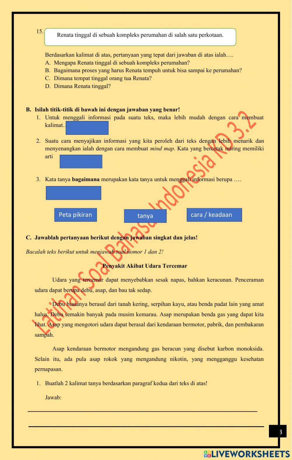 Bahasa Indonesia KD 3.2 Kelas 5