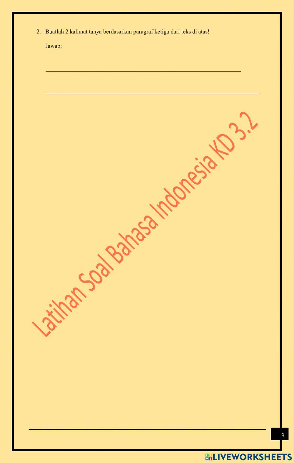 Bahasa Indonesia KD 3.2 Kelas 5