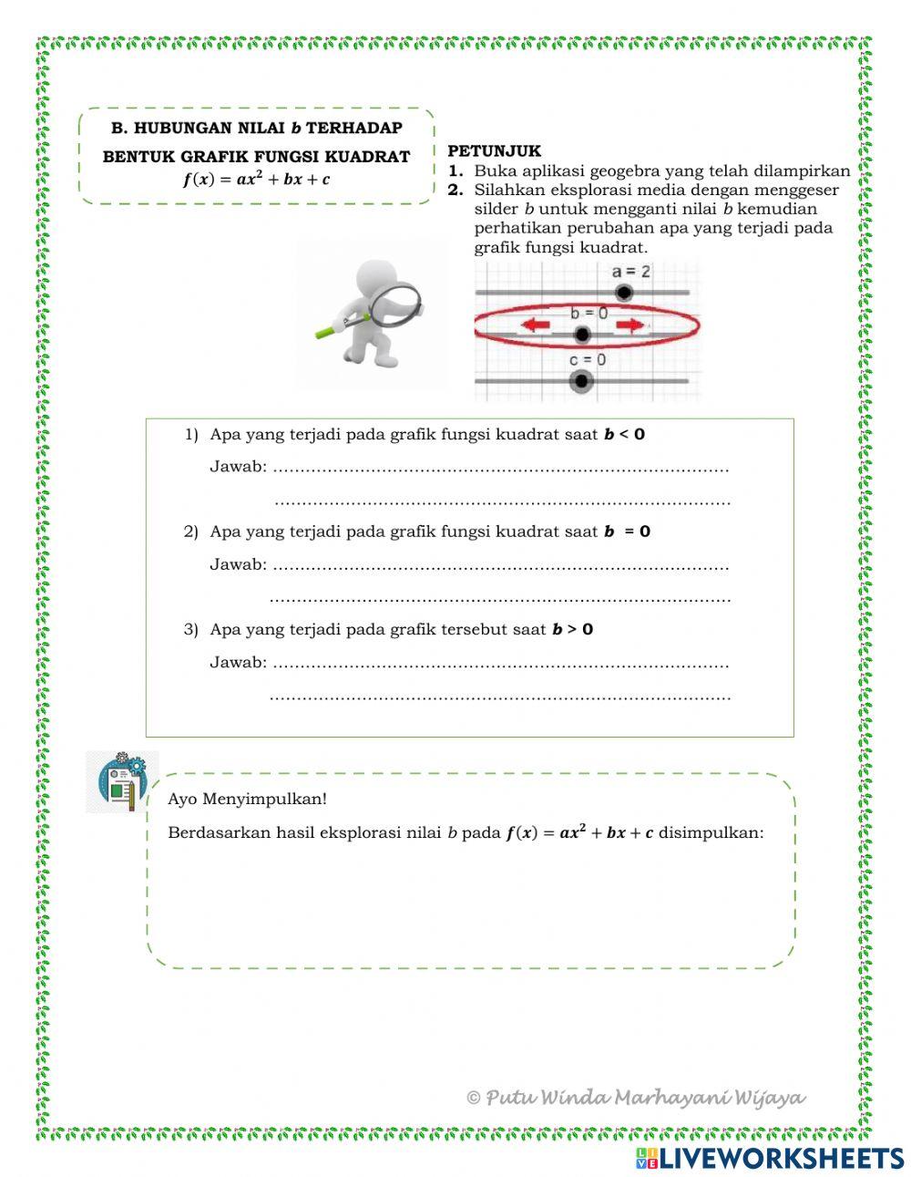 LKPD Karakteristik Fungsi Kuadrat