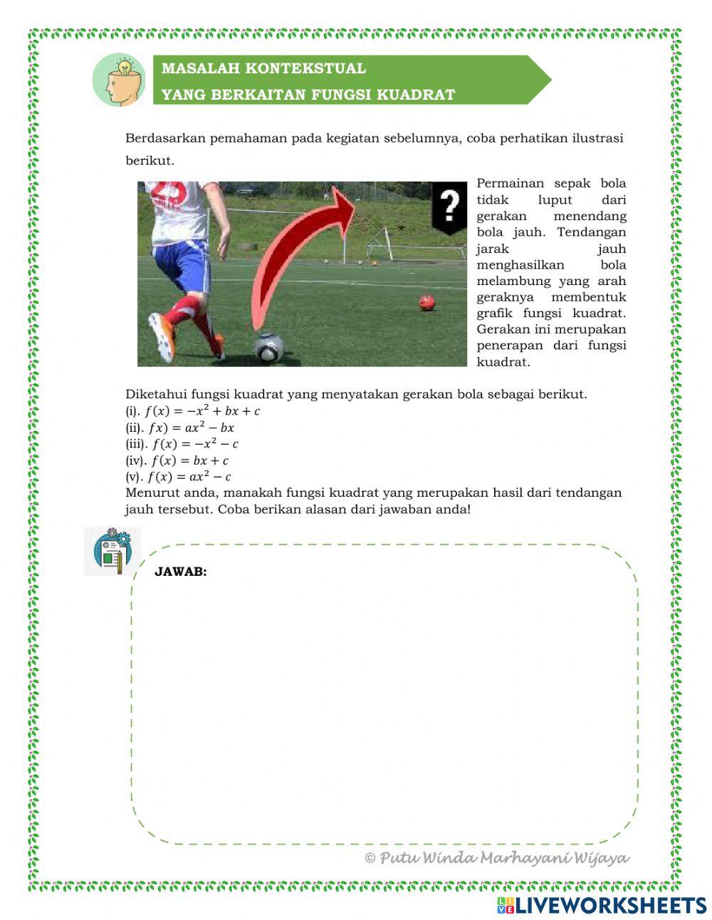 LKPD Karakteristik Fungsi Kuadrat