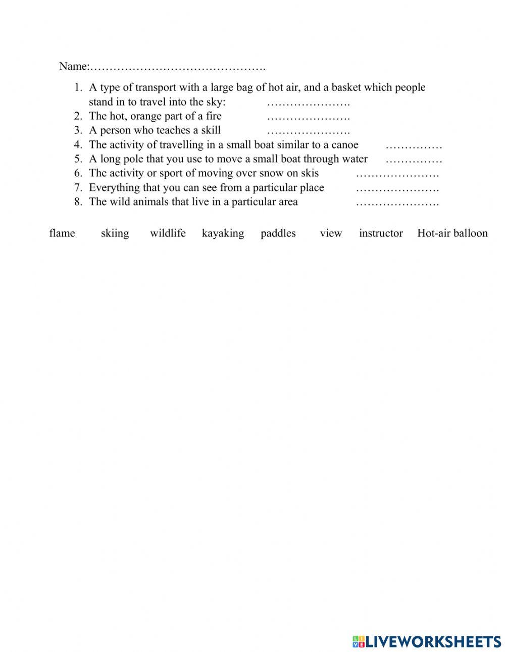 Vocabulary unit 3 academy star 5