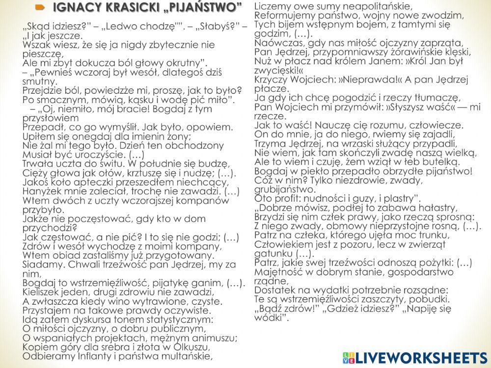 Ignacy Krasicki satyry