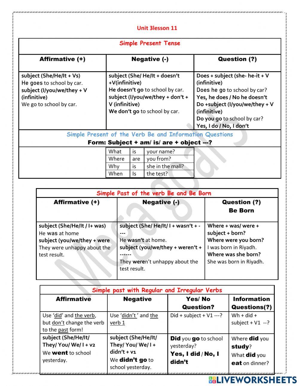 Mega goal 5 - unit 3 lesson 11