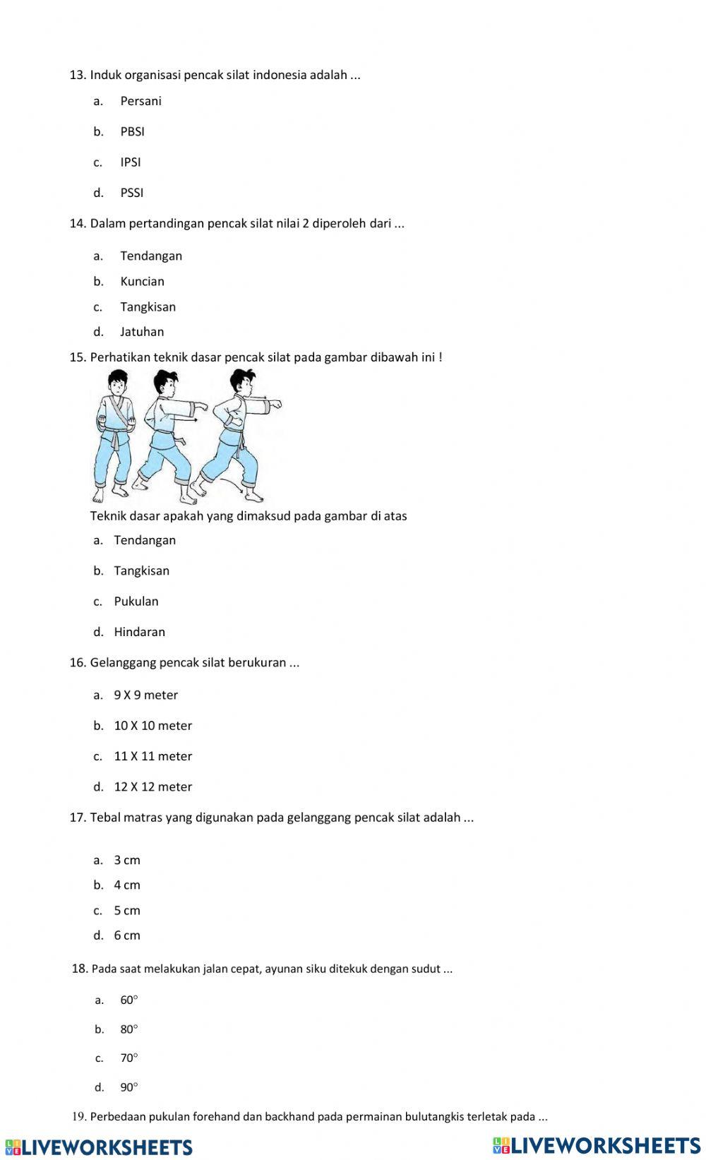 Penilaian harian 1 smtr 1 PJOK 2022-2023