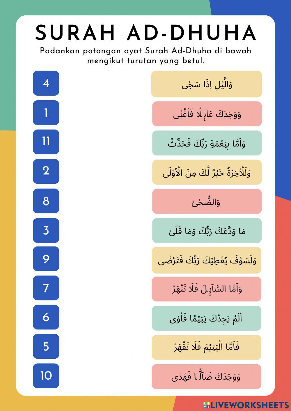 Latihan Pengukuhan Surah Ad-Dhuha