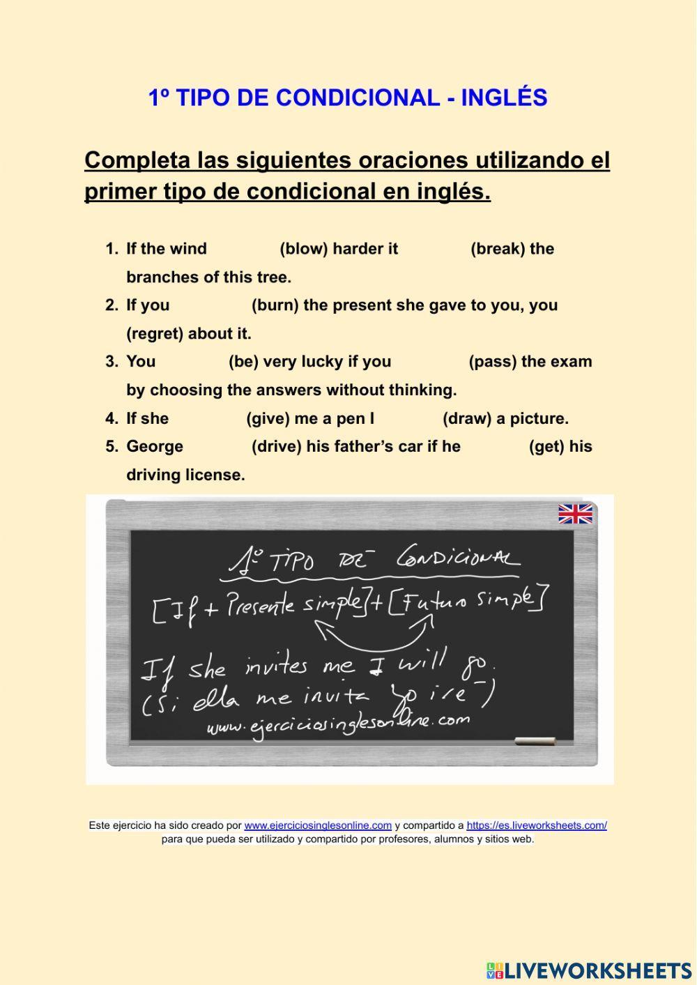 Condicionales En Ingles Ejercicios
