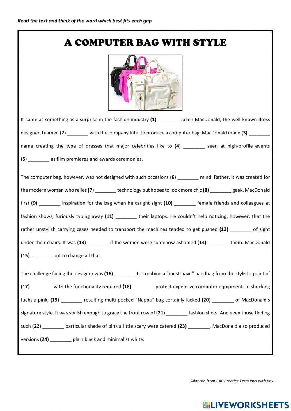 A computer bag with style