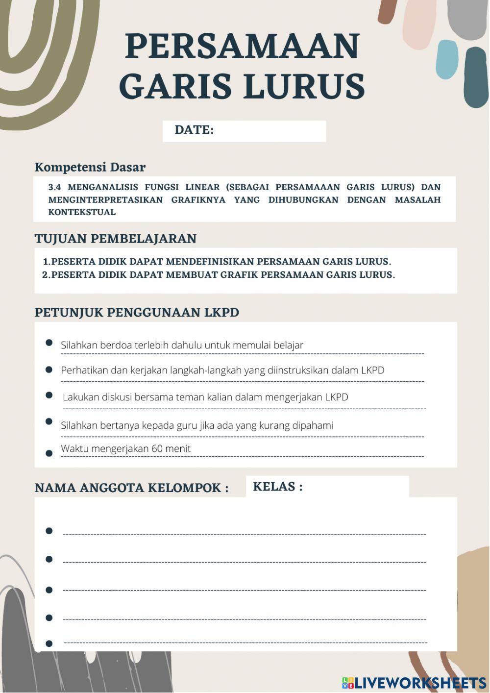 Persamaan garis lurus