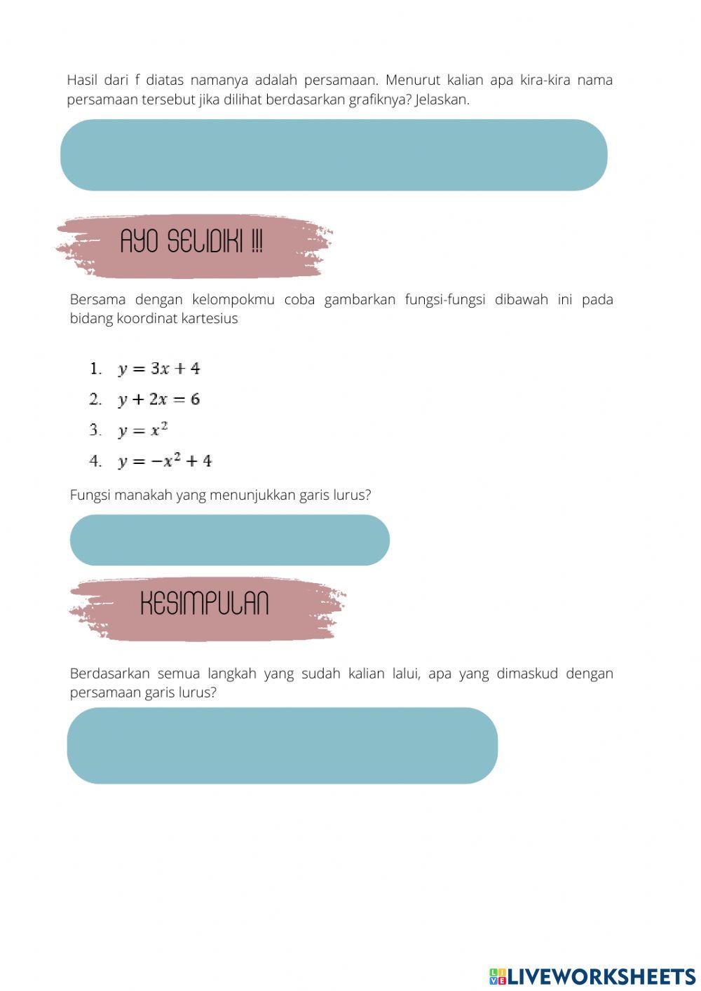 Persamaan garis lurus