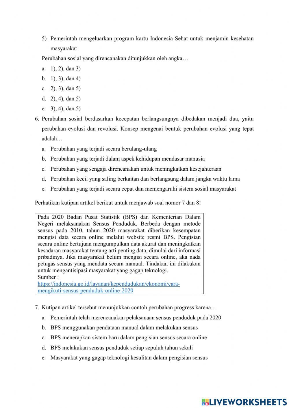 LKPD 2.2 Bentuk-bentuk Perubahan Sosial