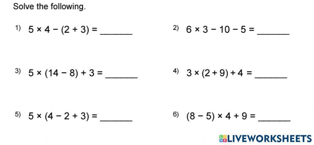 Order of Operations