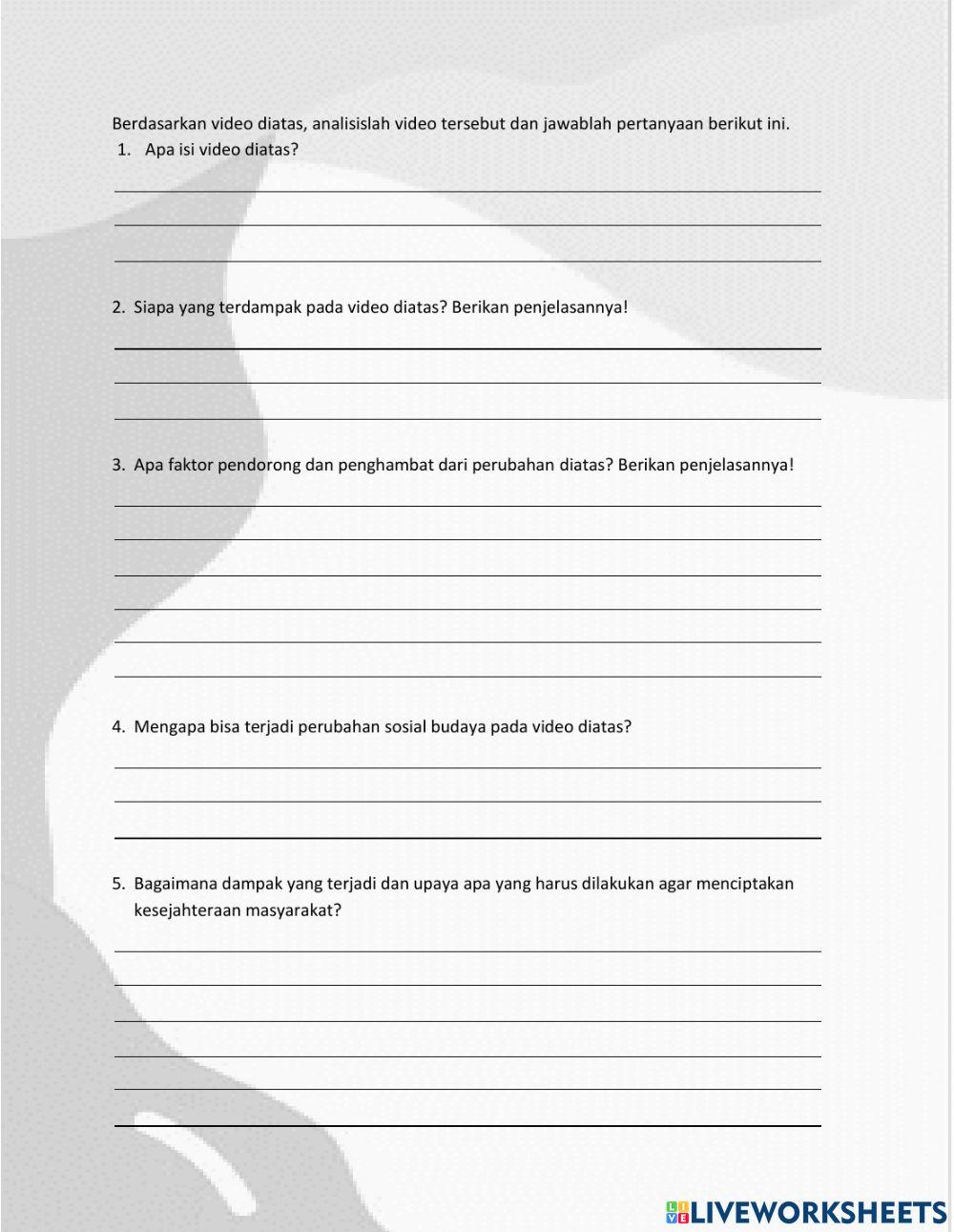 Perubahan Sosial Budaya