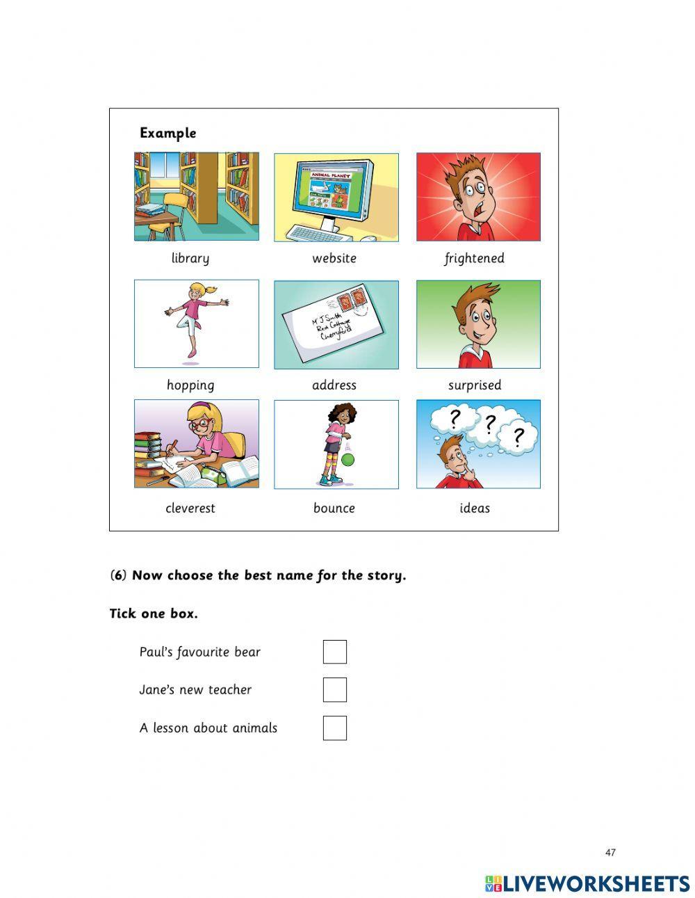 A1 Mover Reading and Writing part 3