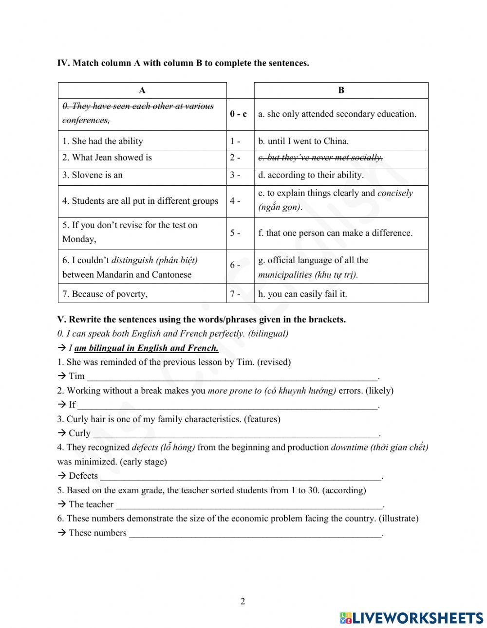 Foreign teacher-S8-Week 7-U1-Vocab Revision