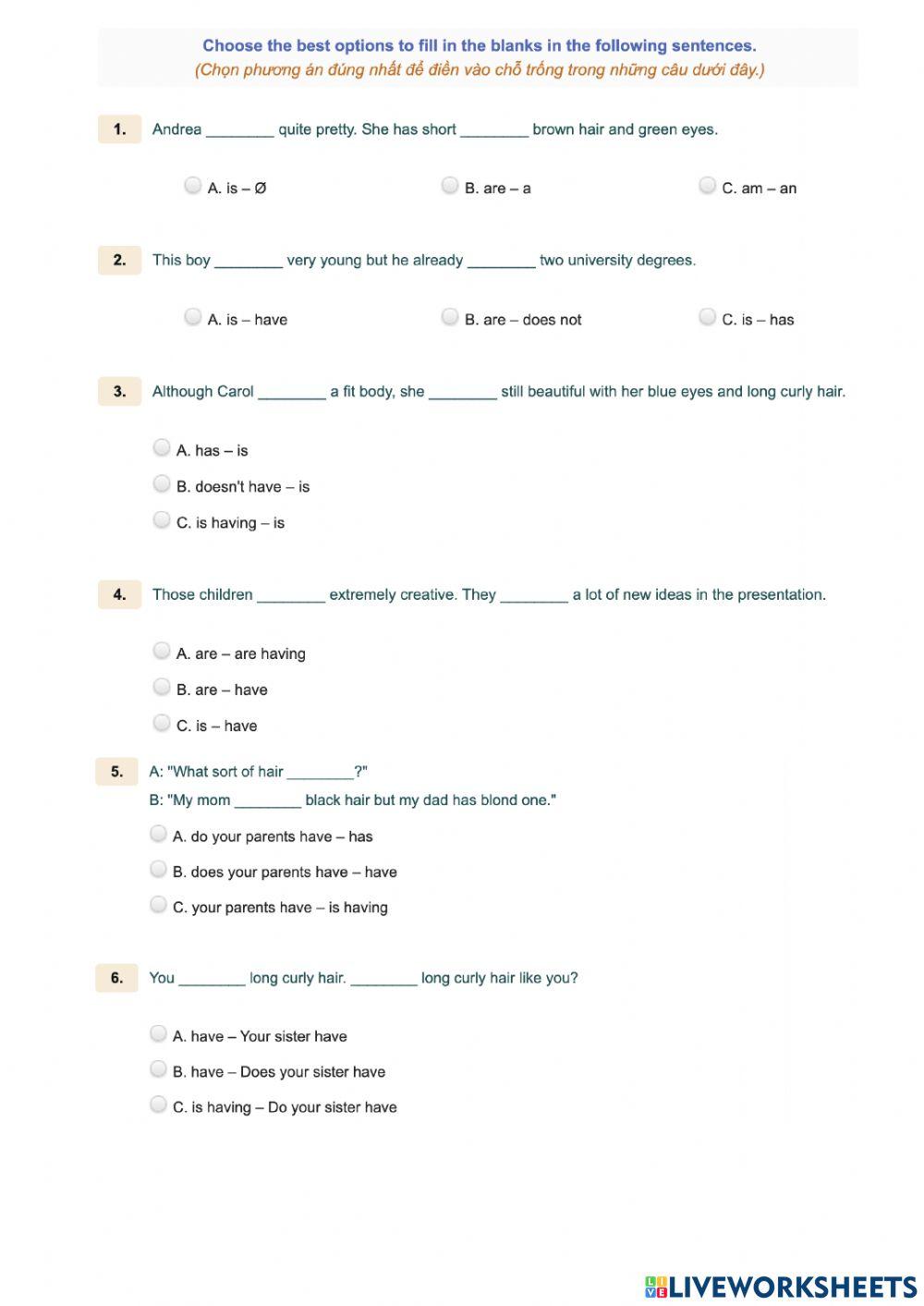 Tobe & have - Unit 3