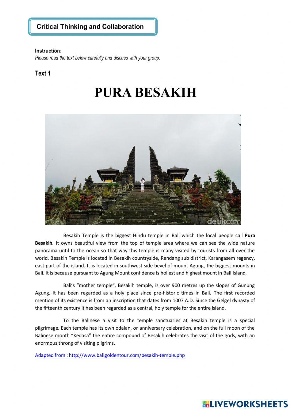 Describing a Tourist Destination