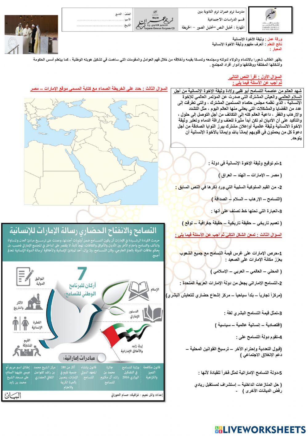 وثيقة الاخوة الانسانية