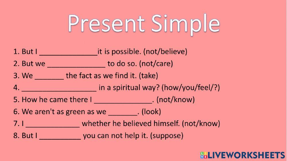 Present Simple I-we-you-they