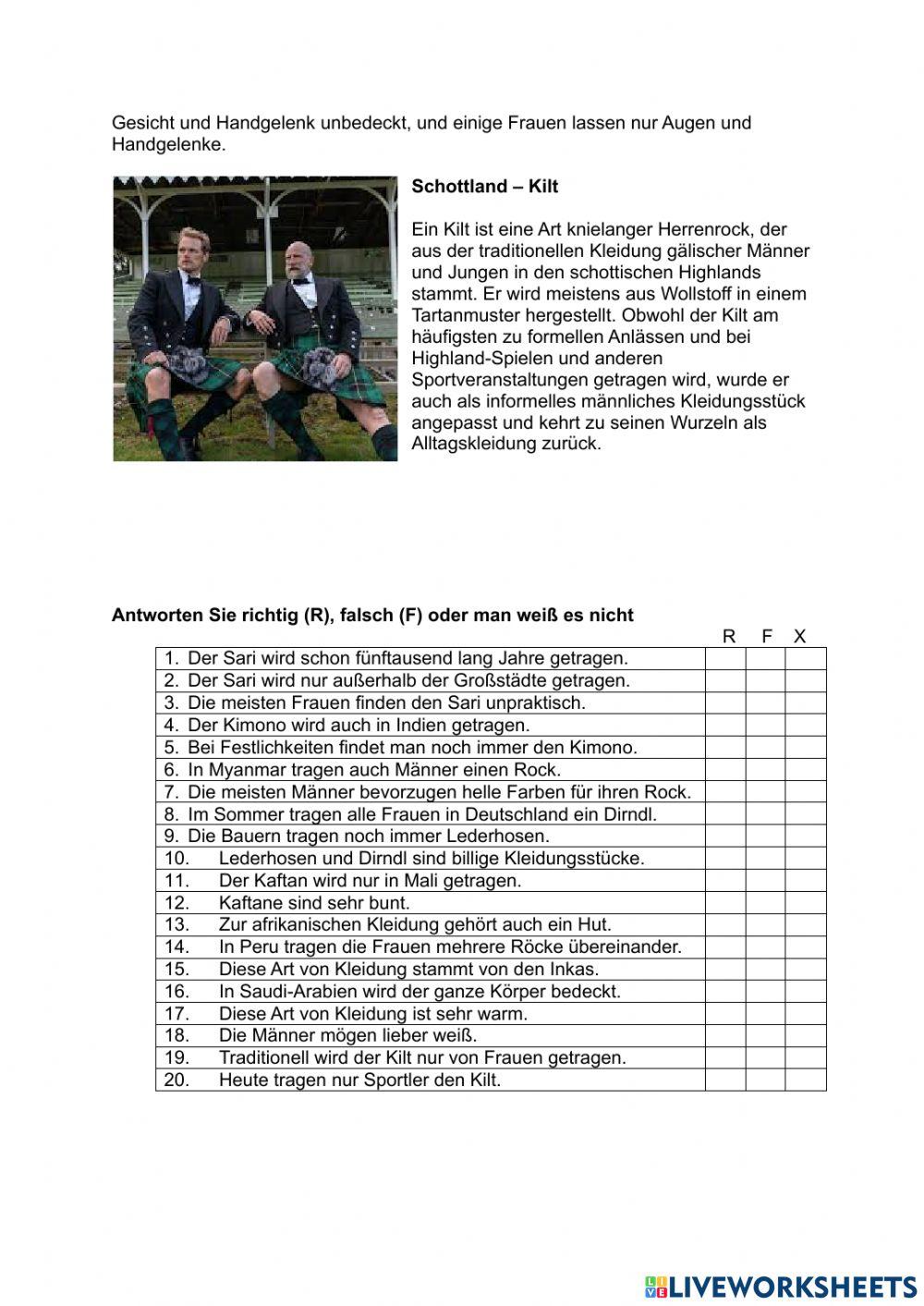 Traditionelle Kleidung